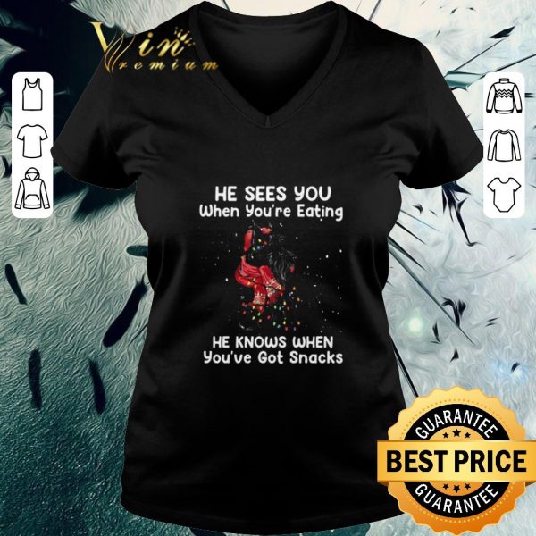 Official Scottish Terrier He Sees You When You’re Eating He Knows When You’ve Got Snacks shirt