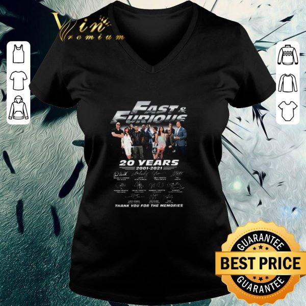 Premium All character Fast & Furious 20 Years 2001-2021 Signatures Thank You For The Memories shirt