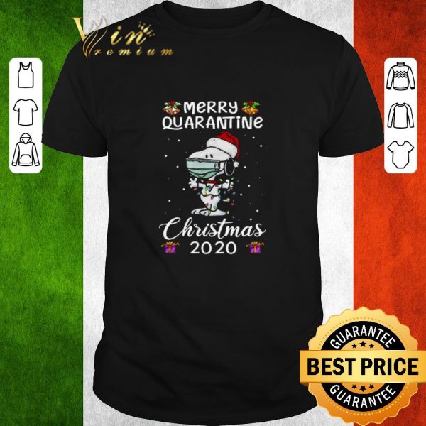 Official Santa Snoopy Face Mask Merry Quarantine Christmas 2020 Light Sweater shirt