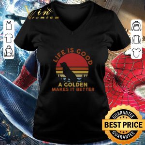 Awesome Life Is Good A Golden Makes It Better Vintage shirt 2