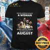 Funny Never Underestimate A Woman Who Loves Dogs And Was Born In August Christmas shirt