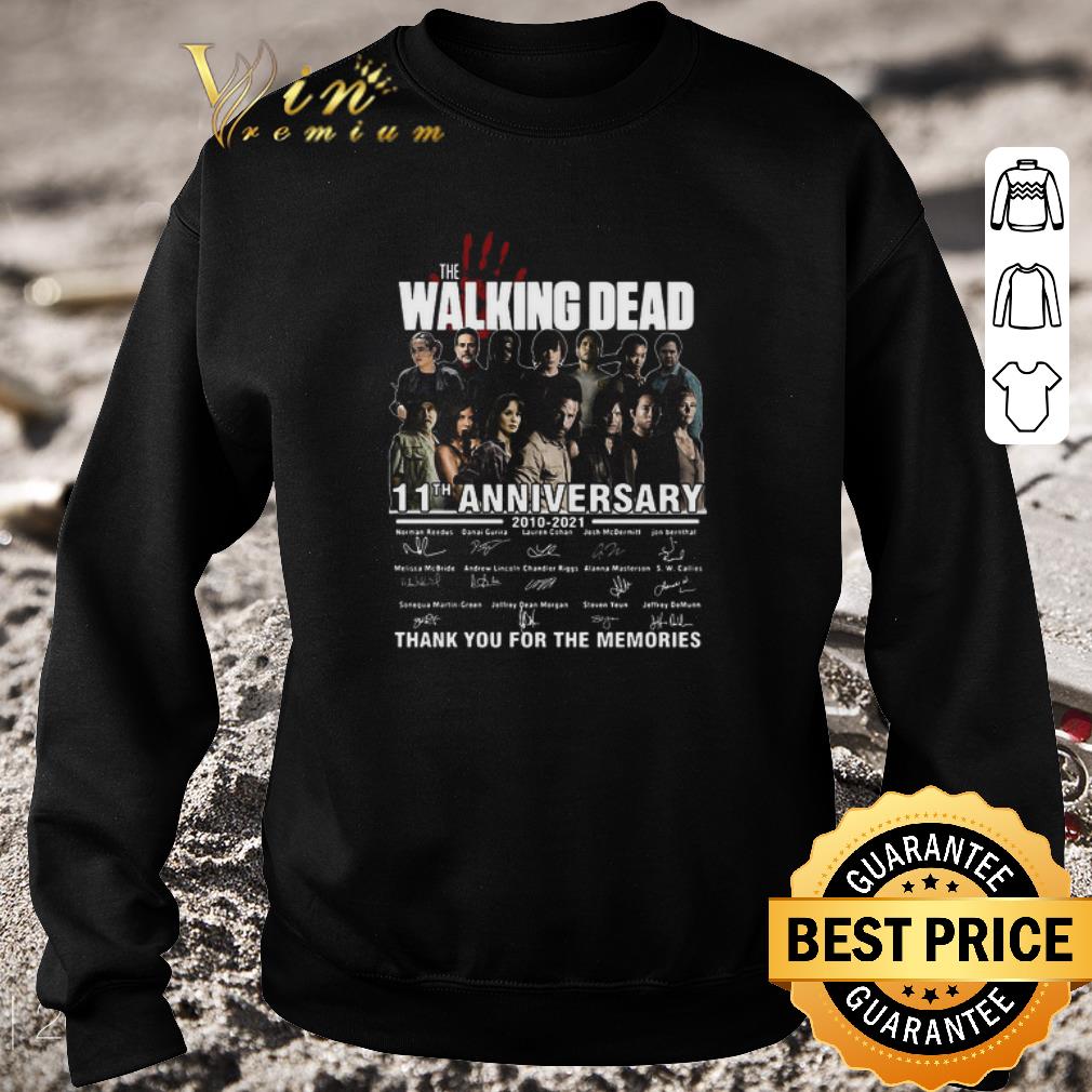 eefb0bb7 top the walking dead 11th anniversary 2010 2021 thank you for the memories signatures shirt 4 - Top The Walking Dead 11th Anniversary 2010 2021 Thank You For The Memories Signatures shirt