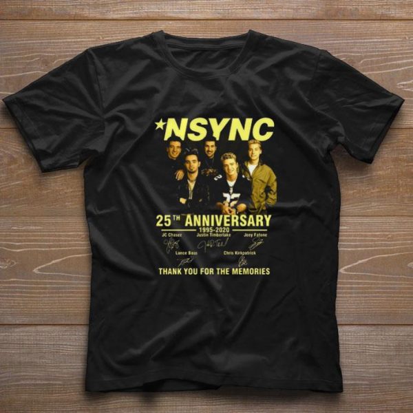 Hot NSYNC 25th anniversary 1995-2020 Signed thank you for the memories shirt