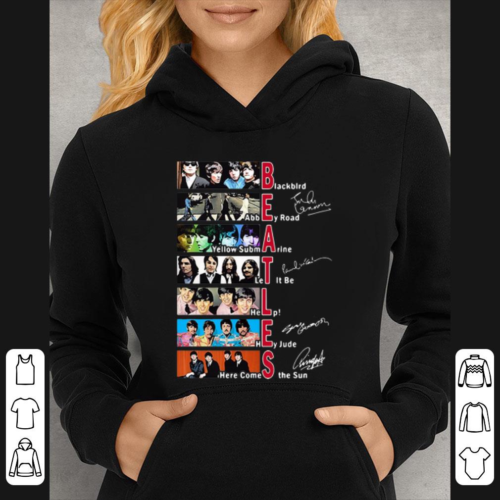a7666b4f top beatles blackbird abbey road yellow submarine let it be signatures shirt 4 - Top Beatles Blackbird Abbey Road Yellow Submarine Let It Be Signatures shirt
