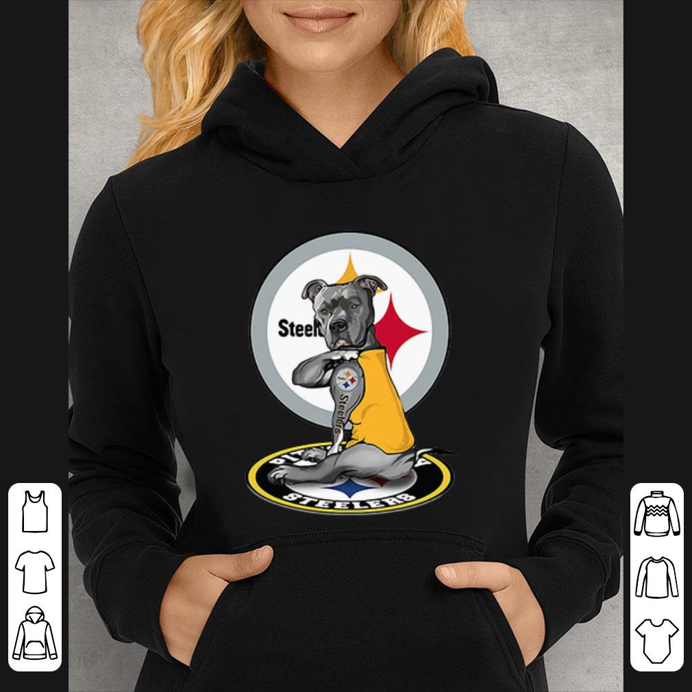 beaffd4f top black pitbull tattoo pittsburgh steelers logo shirt 4 - Top Black Pitbull Tattoo Pittsburgh Steelers Logo shirt