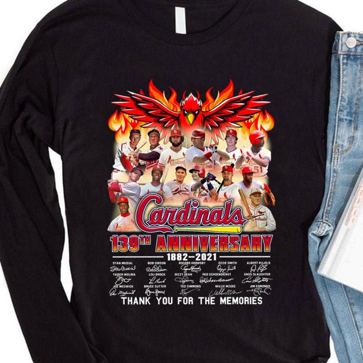 58f72038 st louis cardinals 139th anniversary 1882 2021 signatures thank you for the memories shirt 4 - Awesome St. Louis Cardinals 139th anniversary 1882-2021 signatures thank you for the memories shirt