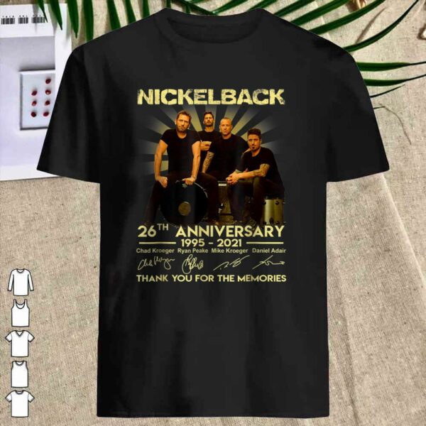 Awesome26th Anniversary Nickelbacks Art Music Legend Signature Tshirt