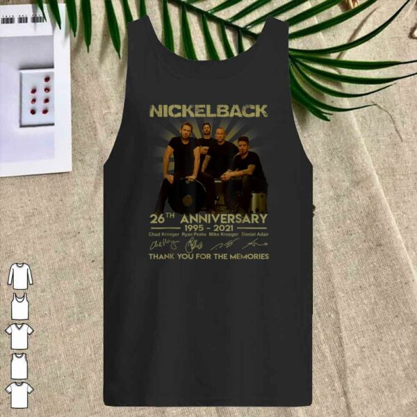 Awesome26th Anniversary Nickelbacks Art Music Legend Signature Tshirt