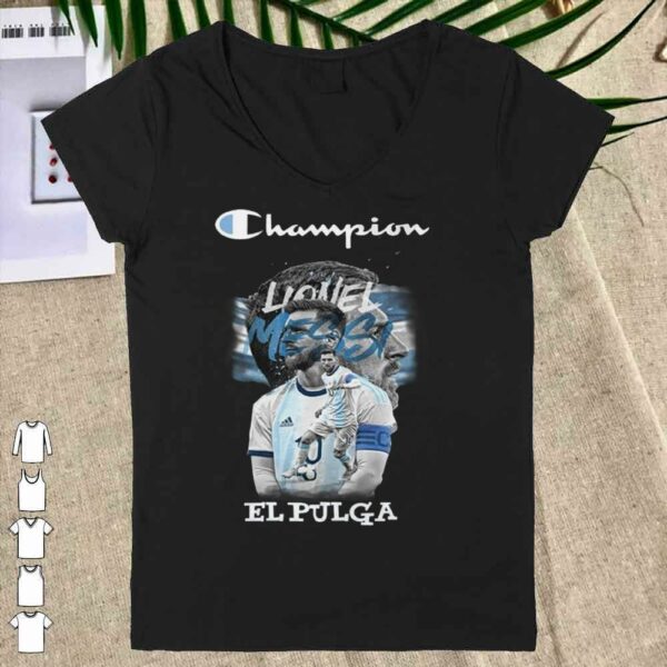 Hot Messi El Pulga Champion Copa America 2021 Shirt
