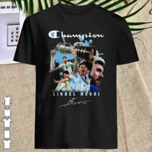 Hot The Champion M10 Lionel Messi Copa America 2021 Signatures Shirt 3
