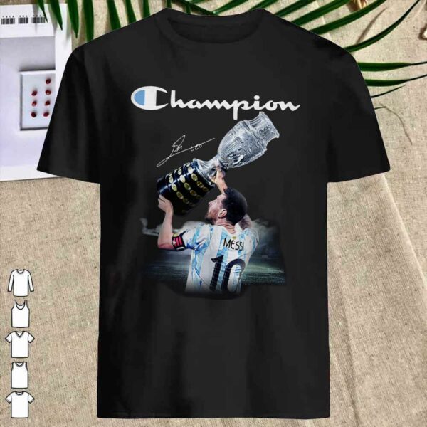 Messi lifts cupps to win Copa America 2021 soccer championship Shirt