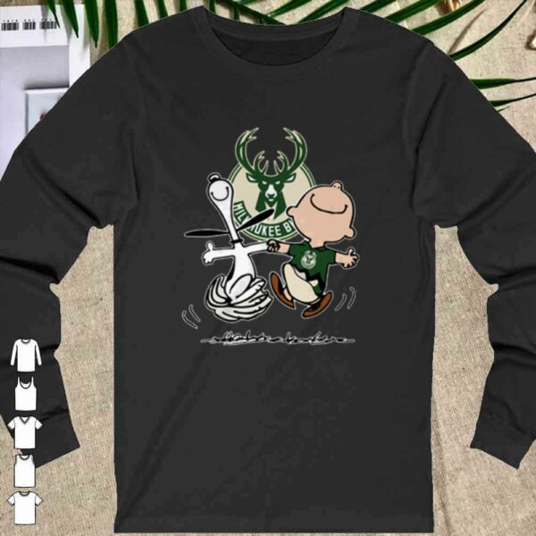 Official Snoopy and Charlie Brown Milwauke Buck Shirt
