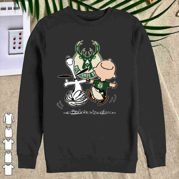 Official Snoopy and Charlie Brown Milwauke Buck Shirt