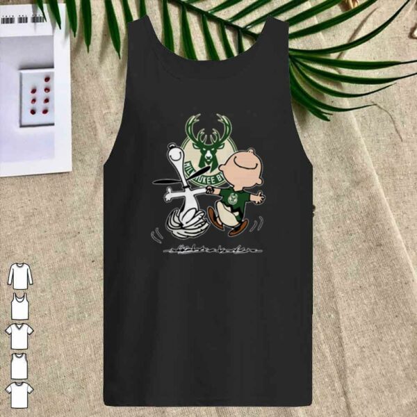 Official Snoopy and Charlie Brown Milwauke Buck Shirt