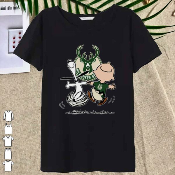 Official Snoopy and Charlie Brown Milwauke Buck Shirt