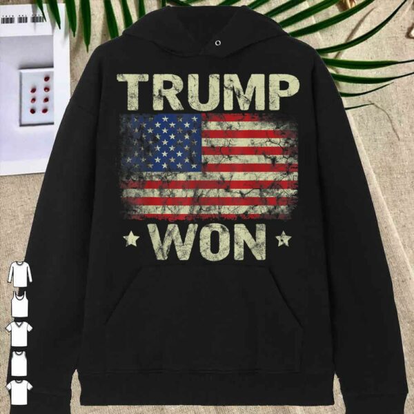 Official Trump Won T Shirt 4th of July American Flag Shirt For Men Shirt