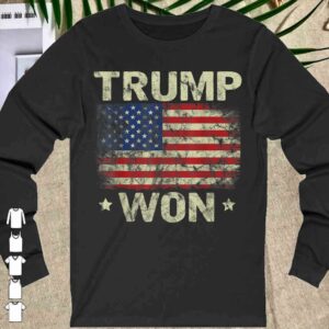 Official Trump Won T Shirt 4th of July American Flag Shirt For Men Shirt 1