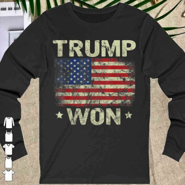 Official Trump Won T Shirt 4th of July American Flag Shirt For Men Shirt