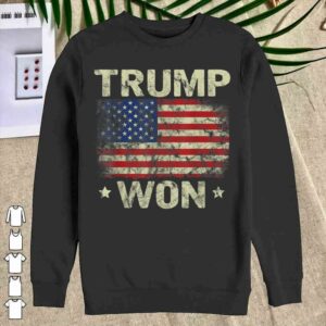 Official Trump Won T Shirt 4th of July American Flag Shirt For Men Shirt 2