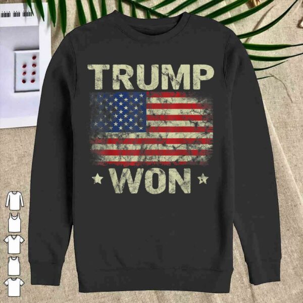 Official Trump Won T Shirt 4th of July American Flag Shirt For Men Shirt