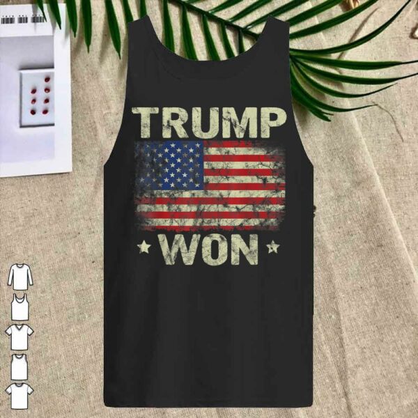 Official Trump Won T Shirt 4th of July American Flag Shirt For Men Shirt