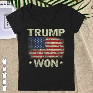 Official Trump Won T Shirt 4th of July American Flag Shirt For Men Shirt 5