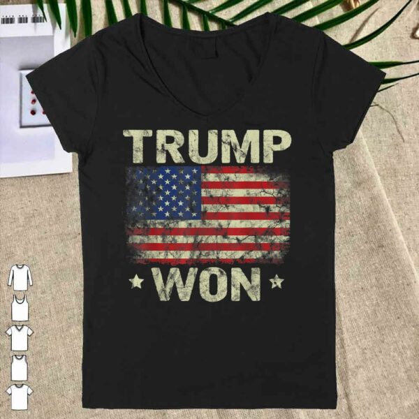 Official Trump Won T Shirt 4th of July American Flag Shirt For Men Shirt