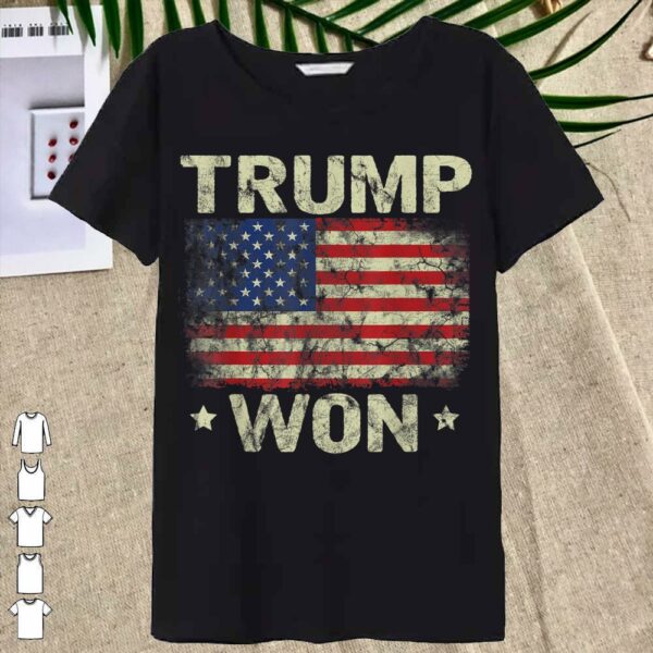 Official Trump Won T Shirt 4th of July American Flag Shirt For Men Shirt