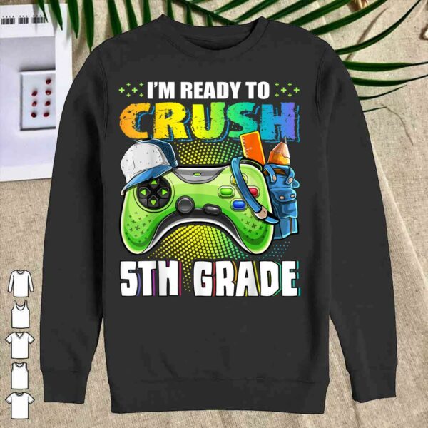 Vintage I'm Ready to Crush 5th Grade Back to School Video Game Boys Shirt