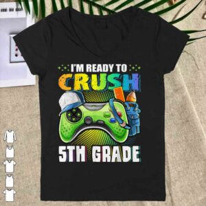 Vintage I'm Ready to Crush 5th Grade Back to School Video Game Boys Shirt 5