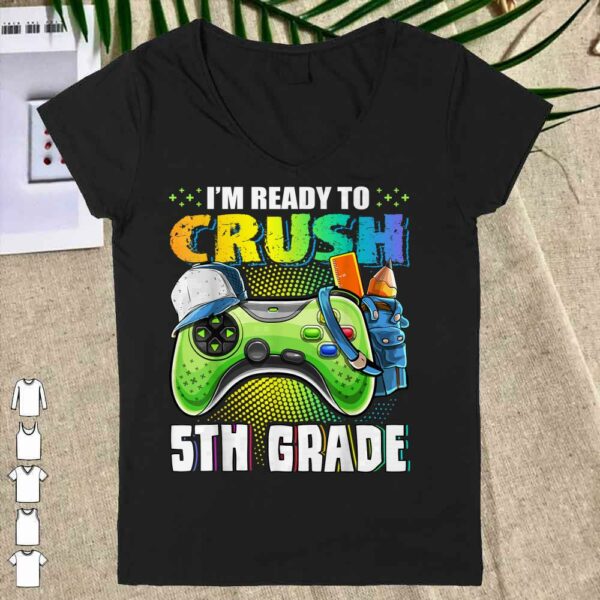 Vintage I'm Ready to Crush 5th Grade Back to School Video Game Boys Shirt