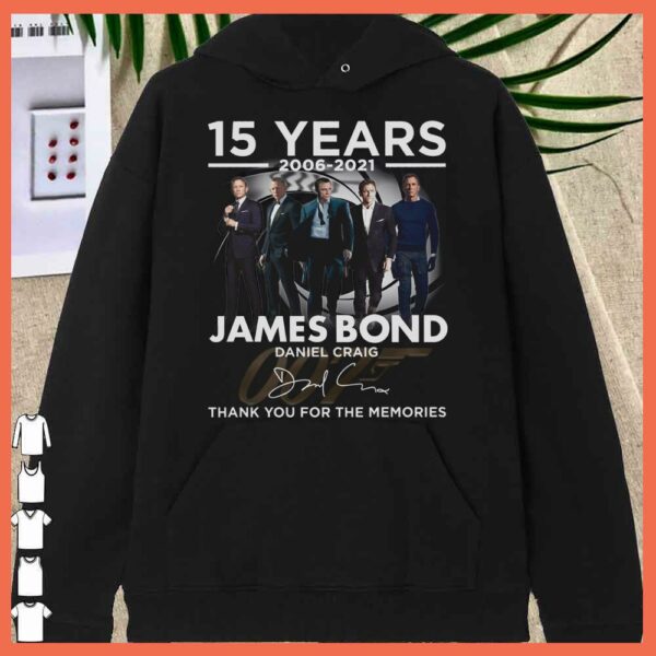 15 Years James Bond Daniel Craig 007 Signature Thank you for the Memories Shirt