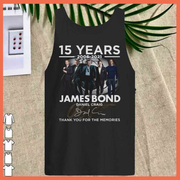 15 Years James Bond Daniel Craig 007 Signature Thank you for the Memories Shirt