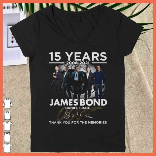 15 Years James Bond Daniel Craig 007 Signature Thank you for the Memories Shirt