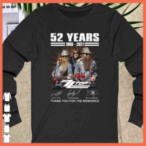 Awesome 52 Years 1969 - 2021 ZZ TOP Signature Shirt, Rip Dusty Hill of ZZ top Band shirt
