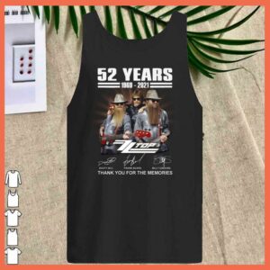 Awesome 52 Years 1969 - 2021 ZZ TOP Signature Shirt, Rip Dusty Hill of ZZ top Band shirt 4