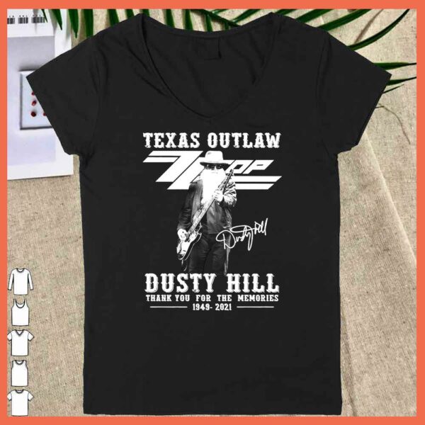 Awesome Texas OutLaw Dusty Hill 1949 2021 Signature thank you for the Memories Shirt