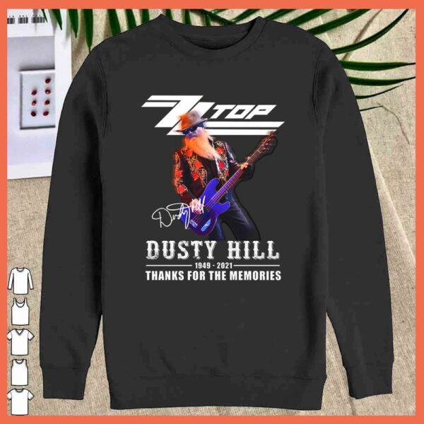 Awesome ZZ TOP Dusty Hill 1949 2021 Signature Thank For Memories Shirt