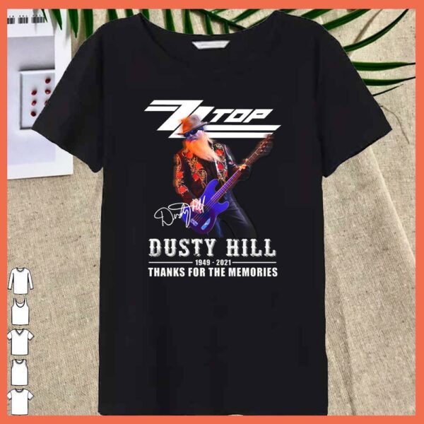Awesome ZZ TOP Dusty Hill 1949 2021 Signature Thank For Memories Shirt