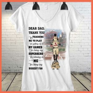 Best Candinas Dear Dad Thank You For Teaching Me To Play Baseball Shirt 3