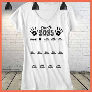 Best Class of 2035 Grow With Me Shirt Handprint Pre-K 12th Grade Shirt 3