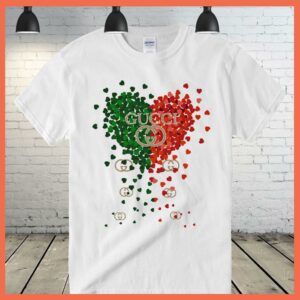 Best Gucci Green Heart Red Heart shirt, Gucci logo shirt 2