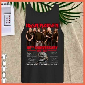 Best Iron Maiden Signature Shirt, Iron Maiden team 46th Anniversary 1975 2021 Signature Shirt 2