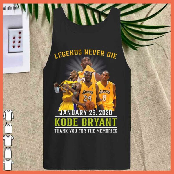 Best Kobe Bryant Legend never die Shirt, Kobe Bryant Lakers Shirt, Kobe Bryant Thank you For the Memories Shirt