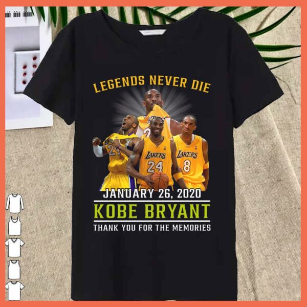 Best Kobe Bryant Legend never die Shirt, Kobe Bryant Lakers Shirt, Kobe Bryant Thank you For the Memories Shirt