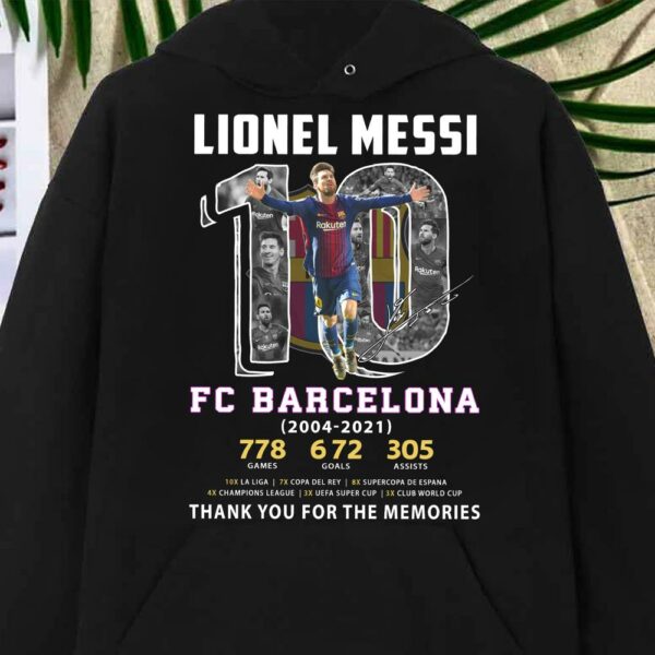 Best Lionel Messi 10 FC Barcalona 2004 2021 thank you for the memories shirt