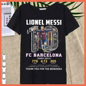 Best Lionel Messi 10 FC Barcalona 2004 2021 thank you for the memories shirt 3