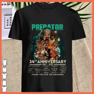 Best Predator 34th Anniversary 1987 2021 Signature Thank You for the Memories Shirt 1