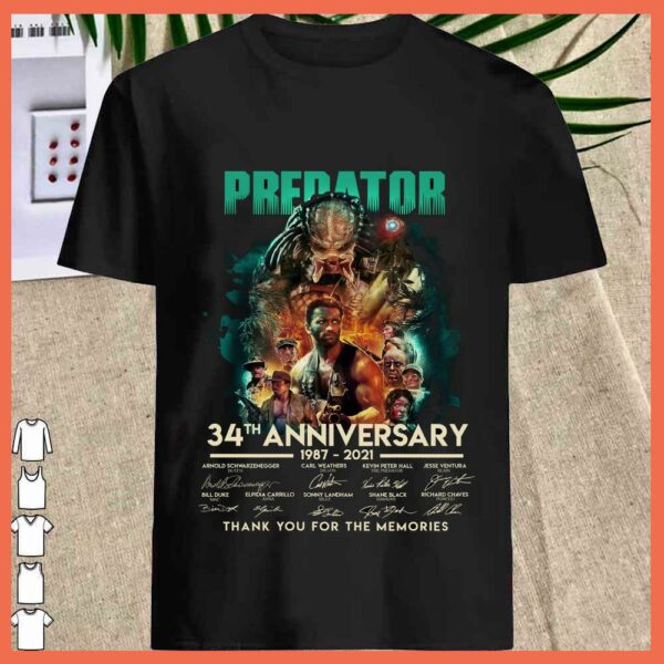 Best Predator 34th Anniversary 1987 2021 Signature Thank You for the Memories Shirt