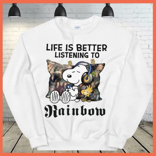 Best Snoopy Shirt, Snoopy Life Is Better Listening to Rainbow Shirt